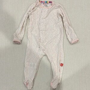 Magnetic Me Pink Floral Footie PJ